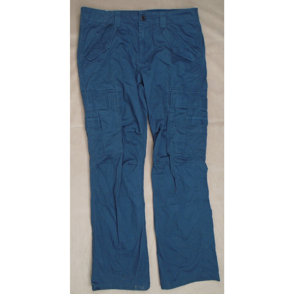 Vintage Y2K lacoste mens Blue straight fit cargo pants size 34x30 Loose Baggy